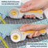 W.A. Portman Fabric Rotary Cutter with 15 Blades - 45mm Rolling Cutter with Safety Lock - Fabric Roller Cutter - Rotary Fabric Cutter Wheel - Fabr...