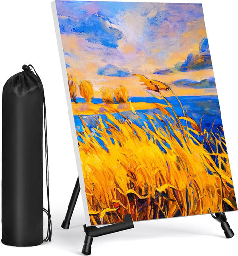 Display Black Tabletop Easel Stand - 13" Artist Instant Tripod Collapsible Portable Table Easel - Adjustable Art Poster Easy Folding Metal Stand f...