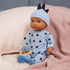 LullaBaby – 14" Baby Doll Clothing Set – Pajama Onesie Outfit – Hat With Soft 3D Spikes, Teether, Fuzzy Slippers – Imaginative Play – Toys For Kid...