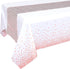Rose Gold Tablecloth Sequin Table Runner Set, White Party Decorations, Rectangle Disposable Plastic Table Cloths for Parties, Wedding, Birthday, A...