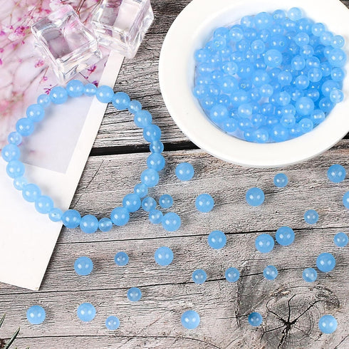 105 Pcs Natural Rose Quartz Beads Kit Gemstone Round Loose Beads Crystal Energy Healing Stones with Elastic String for DIY Jewelry Bracelet Neckla...