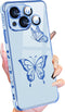 Petitian for iPhone 14 Case, Cute Women Girls Gold Butterflies Designed Phone Cases for iPhone 14, Girly Gold Plating Phone Cover for 14 with Came...