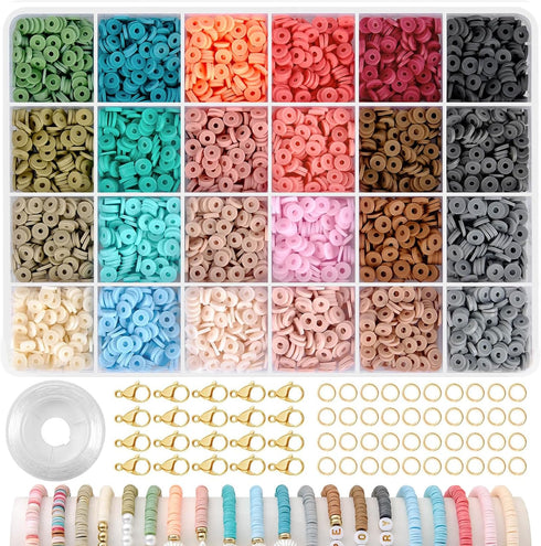 TEXGIZRLY Clay Bead Bracelet Kit, Friendship Bracelet Making Kit for Girls, 24 Colors Clay Beads for Bracelets Making, Beads for Jewelry Making Ki...