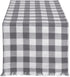 DII Heavyweight Fringed Check Tabletop Collection, Table Runner, 14x108, Gray...