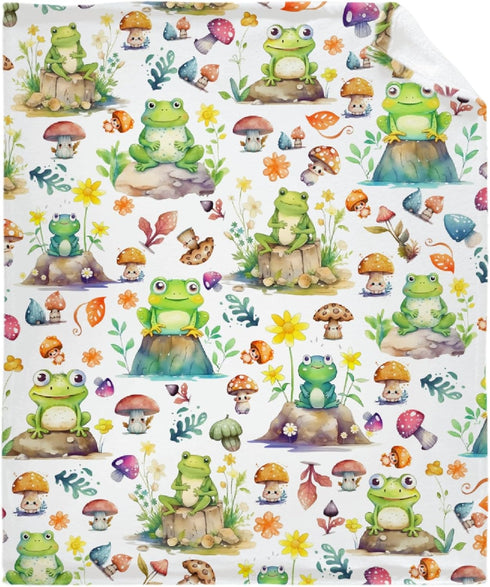 Cute Frog Baby Blanket Gifts Super Soft Swaddle Newborn Cozy Baby Receiving Blanket Stroller Throw Blanket for Crib 40x30 for Baby/Puppy...