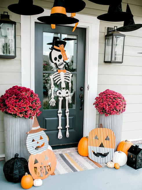 Mud Pie Skeleton Halloween Door Hanger, 65", White (40060032T)...