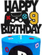Happy 9th Birthday Cake Topper Game Controller 9s Cake Decoration Level 9s Unlocked Cake Decor Video Play Game Movie Theme Boys Girls Men Women Bd...