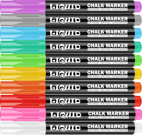 Chalk Markers Fine Tip - Chalkboad Markers - Liquid Chalk Markers Erasable - Chalk Markers for Blackboard Chalk Board First Day of School Board - ...