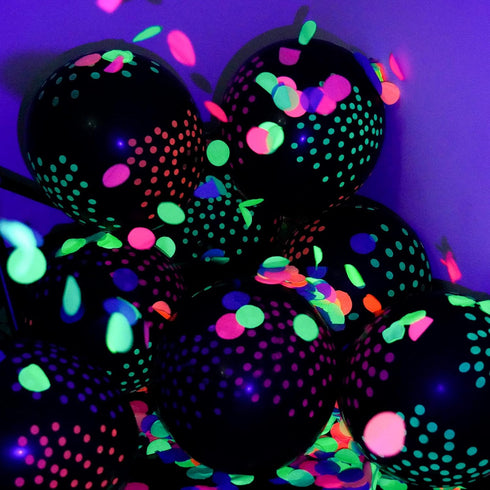 10000 pieces UV Neon Round Confetti 5 Colors Neon Fluorescent Tissue Confetti Dot Blacklight Glow Party Confetti for Blacklight Neon Party, Birthd...
