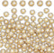 NBEADS 200 Pcs Crystal Pearl Buttons, Flower Claw Cup Rhinestones Gold Flatback Base Shiny Crystals Antique White Flower Faux Pearl Rhinestone Cra...