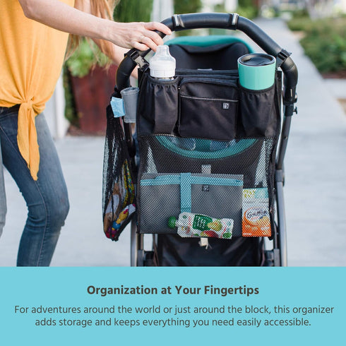 J.L. Childress Cups 'N Cargo Universal Stroller Caddy Organizer - Essential Travel Accessories for Baby Stroller, Includes Cup Holders & Mesh Stor...