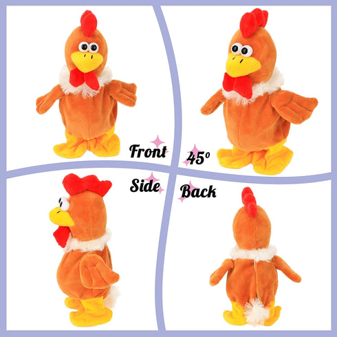 Hopearl Talking Chicken Repeats What You Say Walking Chick Electric Interactive Animated Toy Speaking Plush Buddy Gifts for Toddlers Birthday, 9''...