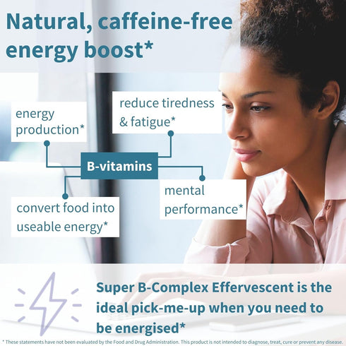 Super B-Complex Liquid B-Vitamin Effervescent Drink, Methylated, Fast Action Energy Supplement, Caffeine-Free, Sugar-Free, Orange Flavor, Vegan, 2...