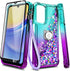 NZND Designed for Galaxy A15 Case, Samsung A15 4G/A15 5G Phone Case, Glitter Floating Liquid Waterfall Cute Case with Tempered Glass Screen Protec...