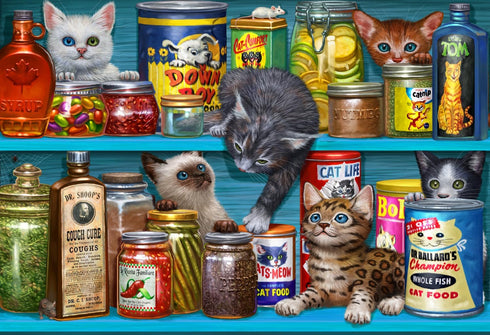 Vermont Christmas Company Cupboard Kittens 100 Piece Jigsaw Puzzle - Large Interlocking Pieces Perfect for Kids & Adults Alike - 19" x 13"...