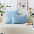 Home Brilliant Blue Throw Pillow for Couch Stripe Velvet Corduroy Euro Sham 24 x 24 Throw Pillow Cover for Sofa, 24 x 24 inch (60cm), Baby Boy Blu...