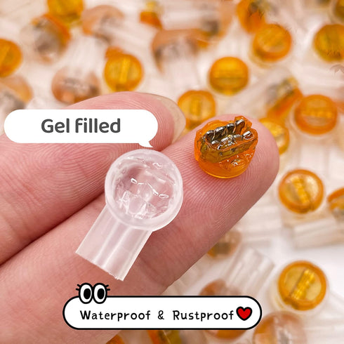 LIUJINCAN 100PCS UY2 K2 Network Cable Connectors, Telephone Wire Gel-Filled Connectors Waterproof Button...