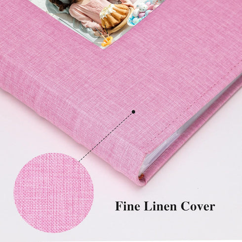 Vienrose Photo Album 4x6 300 Photos Linen Frame Cover with Memo Areas Photobook Large Capacity Slip-in Pictures Book for Wedding Baby Vacation, Pi...