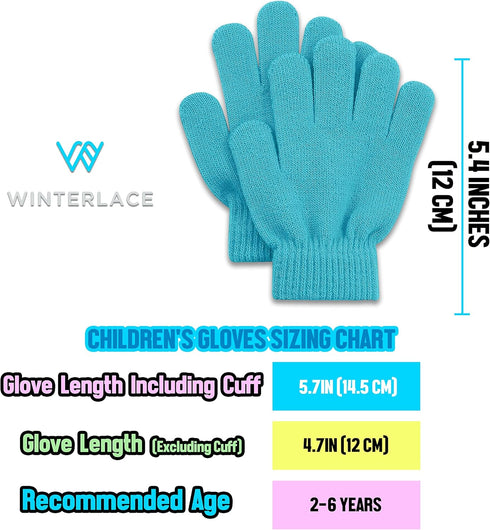 12 Pairs Kids Winter Gloves, Children Bulk Pack Fun Colorful Cute Magic Glove for Boys & Girls...
