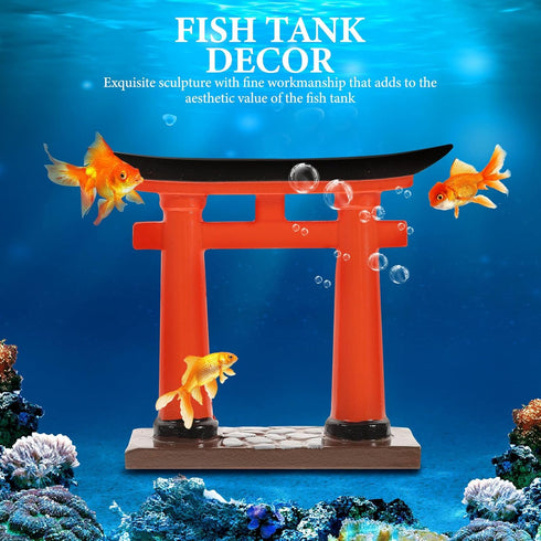 IMIKEYA Japanese Torii Gate Fish Tank Decoration Bonsai Torii Fish Aquarium Decoration Chinese Decor Mini Torii Gate Model Terrarium Fairy Gardens...