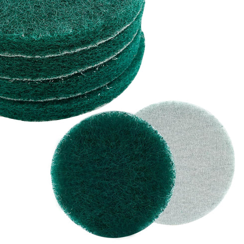 8 Pcs 5 Inch Round Scouring Pads Drill Scrubber Pads Hook and Loop Scuff Pads for Clean Polishing(Green)...