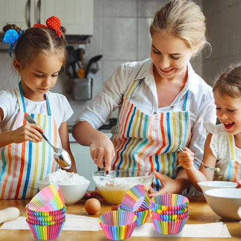 Rainbow Standard Cupcake Liners 200 Pcs:Rainbow Cupcake Muffin Liners No Smell Food Grade Grease-Proof Paper Baking Cups...