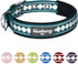 Blueberry Pet Soft & Safe 3M Reflective Jacquard Neoprene Padded Adjustable Dog Collar with Metal Buckle - Teal Blue, Neck 17-20.5", for Large Bre...