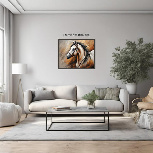 Posterizer 1 pcs- Beautiful white horse oil painting style-Art for Animal Lovers- Gift for Men Women Entrepreneur Teens-decor for Bedroom, Office,...