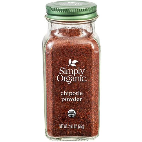 Simply Organic Chipotle Powder, 2.65 Ounce, Dried Smoked Jalapeno Peppers, Rich Aroma, Warm Smoky Taste With Mild Heat...