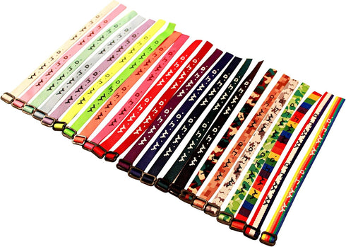 50 WWJD Bracelets - What Would Jesus Do Woven Wristbands Per Pack - Religious Christian WWJD Bracelet for fundraisers 23 Colors Perfect for Men Wo...