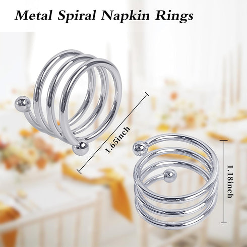 Metal Spiral Napkin Rings Round Serviette Holder Buckles Napkin Rings for Dinner, Holiday Parties, Family Gatherings, Dinner Party, Table Decorati...