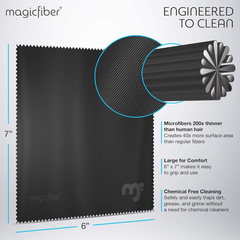 MagicFiber Microfiber Cleaning Cloths, 2 PACK - Premium Cloth for Glasses, Lens, Screens & More...