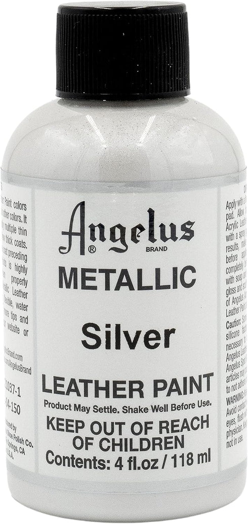 Angelus Metallic-4 oz Leather Paint, Silver...