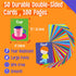 50 PCS Kid First Cognitive Flashcards,Double Sided Printed 7 in 1 Colorful Cards Alphabet,Numbers, Foods,Animals,Shapes,Colors with 3 Reclosable R...