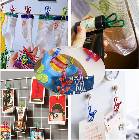 30pcs Chip Clips, 2.2 inch Bag Clips, Small Metal Clothes Pins, Colored...
