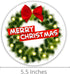Merry Christmas Wreath Seasonal Magnet, Holiday Decoration for Refrigerator and Car, 5.5 Inches...