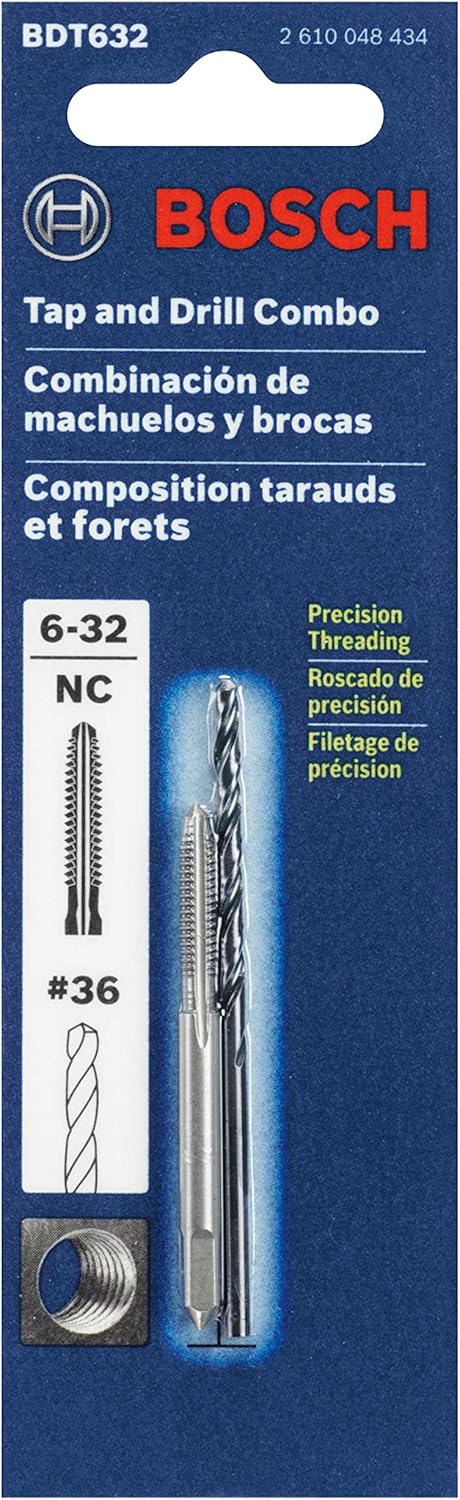 Bosch BDT632 6-32 Plug Tap and No. 36 Drill Bit Combo Set...