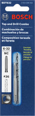 Bosch BDT632 6-32 Plug Tap and No. 36 Drill Bit Combo Set...