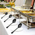 Homikit Stainless Steel 2 Black Serving Spoons, 2 Black Slotted Serving Spoons, 2 Black Serving Forks, Metal Buffet Party Banquet Restaurant Cater...