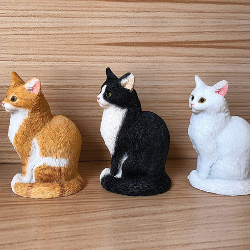 Cat Resin Outdoor Tree Sculpture Gift Garden Terrace Lawn Outdoor Cat Statue (Black)...