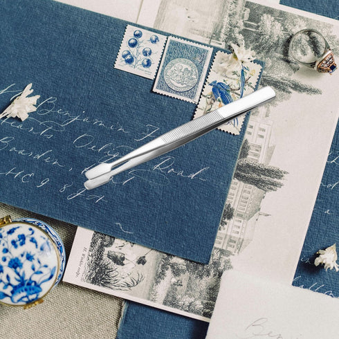 SUPVOX 2pcs Stamp Tweezers Philately Stamps Collector Tools (Silver)...