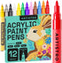 ARTISTRO Paint Pens for Rock Painting, Stone, Ceramic, Glass, Wood, Canvas. Set of 12 Acrylic Paint Markers Extra-fine Tip...