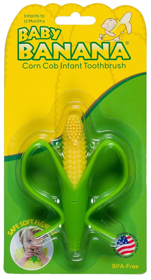Baby Banana - Corn Cob Toothbrush, Training Teether Tooth Brush for Infant, Baby, and Toddler Green/Yellow Cornelius...