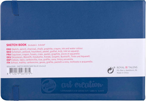 Tarens T9314-235M Art Creations Sketchbook, Drawing Notebook, 8.3 x 5.9 inches (21 x 15 cm), Navy Blue, Thickness 4.9 oz/sq ft (140 g/m2), Fine, A...