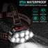 Headlamp LED Rechargeable, High Lumen Bright Head Lamp with 8 LED, USB Headlight, 4 Mode IPX4 Waterproof Head Flashlight for Outdoor Running Hunti...
