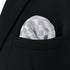 S&W SHLAX&WING Mens Pocket Square Satin Light Grey Silver Off White Checkered Rhomibic for Suit Jacket...