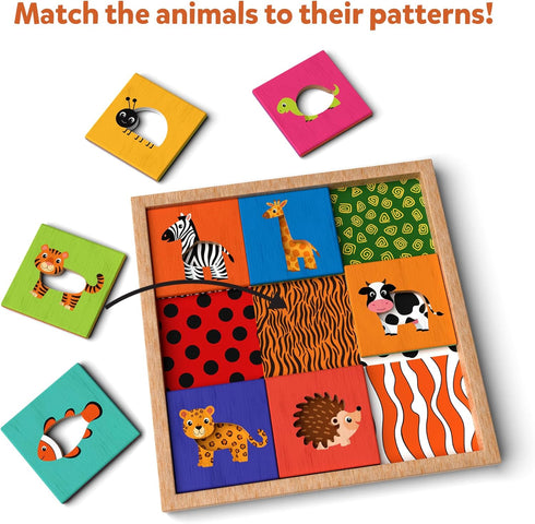 Skillmatics Animal Pattern Puzzle Set - Educational Wooden Toy for Toddlers, Matching & Learning Game, Gifts for Boys & Girls Ages 18 Months and u...