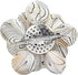 AeraVida Wild & Stylish Black & White Pearls with Painted Stripes on Mother of Pearl Seashell Floral Brooch Pin for Retro Zebra or Animal Print In...