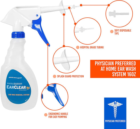 EarClear RX Ear Wash System Full Kit with Otoscope Parent (Rigid Kit, 3 Tips)...