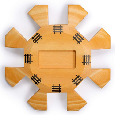 Yellow Mountain Imports Mexican Train Dominoes Accessory Set (5.8-Inch Wooden Hub Centerpiece, Die-Cast Metal Train Markers, and 60-Sheet Scorepad...
